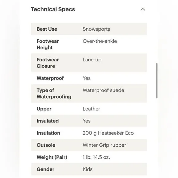 Like New! The North Face, Youth, Chilkat Lace II, Insulated Boots. Size 3.